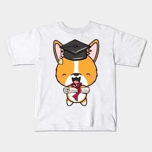 Funny Corgi is graduating Kids T-Shirt